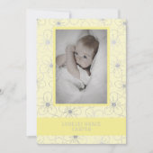 Carte De Correspondance Yellow Wildflowers Silver Photo Naming Ceremony (Devant)