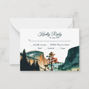 Carte De Correspondance Yosemite California Nature - RSVP Mariage Insertio