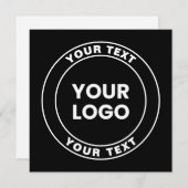 Carte De Correspondance Your Uploaded Logo + Bold Circular Text (Devant / Derrière)
