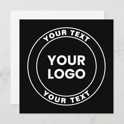 Carte De Correspondance Your Uploaded Logo + Bold Circular Text  (Devant / Derrière)