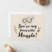Carte De Correspondance You're My Favorite Muggle™ (Devant/Arrière en situation)