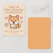 Carte De Correspondance You're PAW-sitively AWESOME Kids Valentine's (Devant / Derrière)