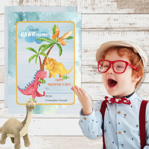 Carte De Correspondance You're Rawr-some Happy Valentine's Day Classroom 