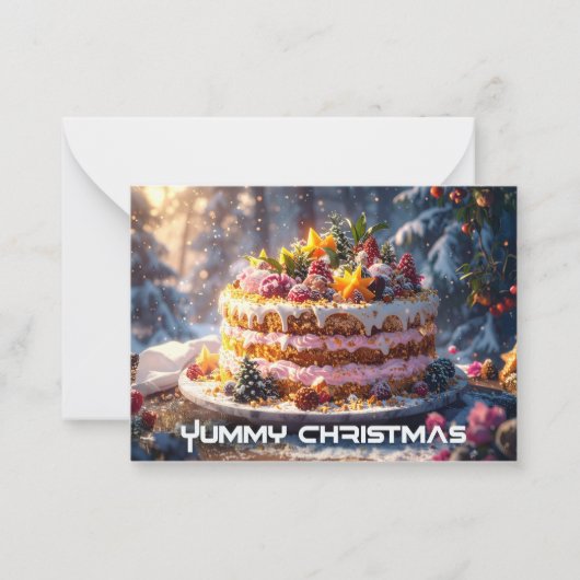 Carte De Correspondance YUMMMY CHRISTMAS Flat Note Card (Devant)