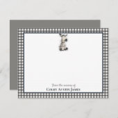Carte De Correspondance Zebra Black Baby shower Merci (Devant / Derrière)