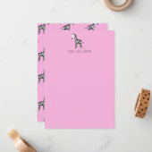 Carte De Correspondance Zèbre rose (Devant/Arrière en situation)