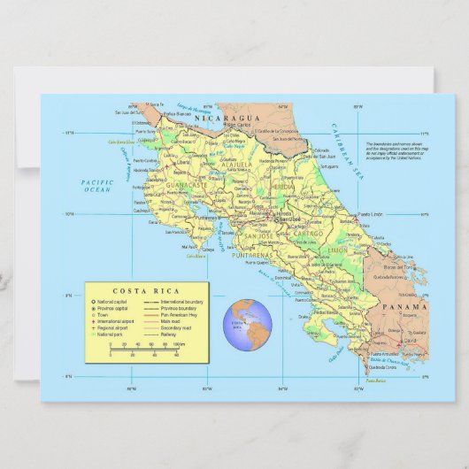 Carte de COSTA RICA (Devant)
