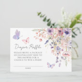 Carte de couche bébé Fête de naissance Papillon Fl (Debout devant)