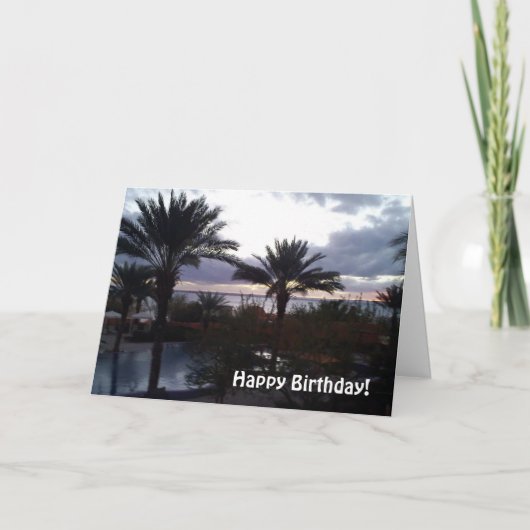 Carte de coucher de soleil anniversaire (Devant)
