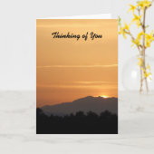 Carte de coucher de soleil orange (Fleur jaune)