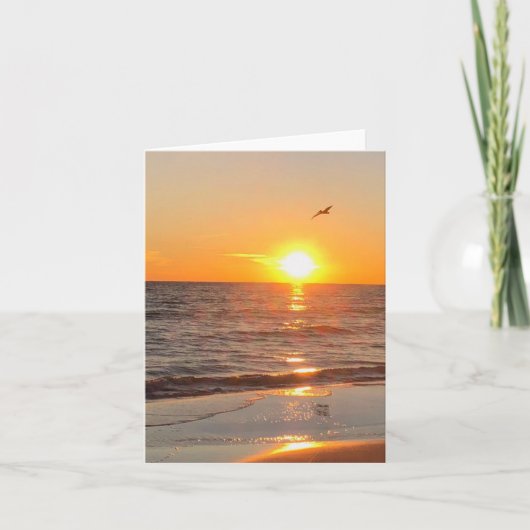 Carte de coucher de soleil sur une plage côtière v (Devant)