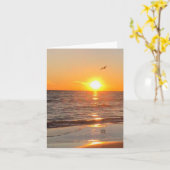 Carte de coucher de soleil sur une plage côtière v (Fleur jaune)