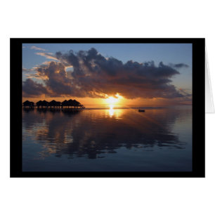 Carte de coucher du soleil de Huahine