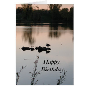 Carte de coucher du soleil de joyeux anniversaire