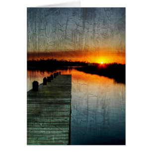 Carte de coucher du soleil de pilier