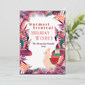 Carte de couleur d'eau tropicale des voeux de Noël (Debout devant)