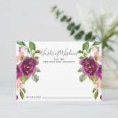 Carte de couleur rose et marsala Floral Words of W (Debout devant)