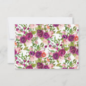 Carte de couleur rose et marsala Floral Words of W (Dos)