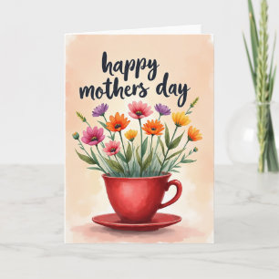 Carte de Coupe de Fleur Aquarelle Pêche