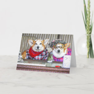 Carte de couple Corgi vierge
