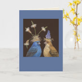 Carte de couple de bunting Indigo (Fleur jaune)