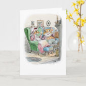 Carte de couple de souris à félicitations (Fleur jaune)