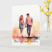 Carte de couple pour anniversaire de Saint-Valenti (Fleur jaune)