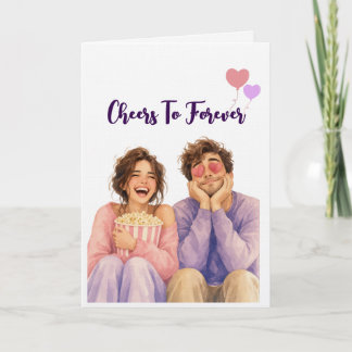 Carte de couple pour anniversaire romantique