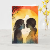 Carte de couple pour la Saint-Valentin LGBTQ (Fleur jaune)