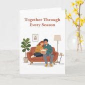Carte de couple pour toutes les saisons ensemble (Fleur jaune)