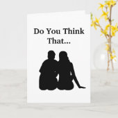 Carte de couple romantique drôle en silhouette (Fleur jaune)