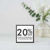 carte de coupon carré (Debout devant)