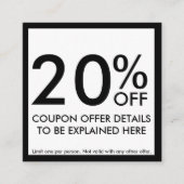carte de coupon carré (Devant)