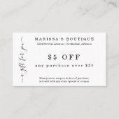 Carte de coupon d'affaires (Devant)