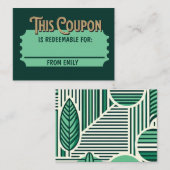 Carte de coupon de billet échangeable personnalisé (Devant / Derrière)