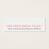 Carte de coupon de boisson gratuite du mariage mar (Dos)