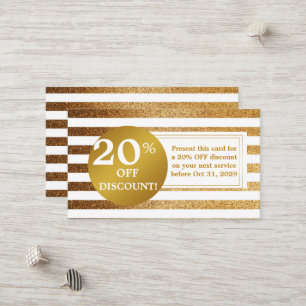 Carte de coupon de réduction Blue and White Gold L