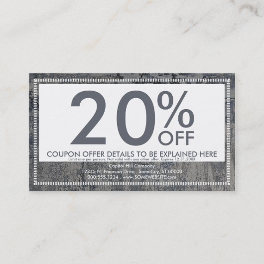 carte de coupon de texture croustillante (Devant)