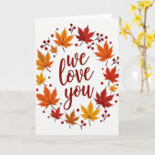 Carte de couronne d'automne d'amour classique (Fleur jaune)