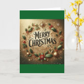 Carte de couronne de Noël (Fleur jaune)