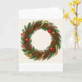 Carte de couronne de Noël (Fleur jaune)