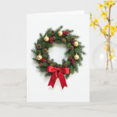 Carte de couronne de Noël classique Bow rouge et o (Fleur jaune)