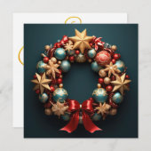 Carte de couronne de Noël Joyeux 3D (Devant / Derrière)