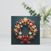 Carte de couronne de Noël Joyeux 3D (Debout devant)