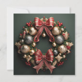 Carte de couronne de Noël Joyeux 3D (Devant)