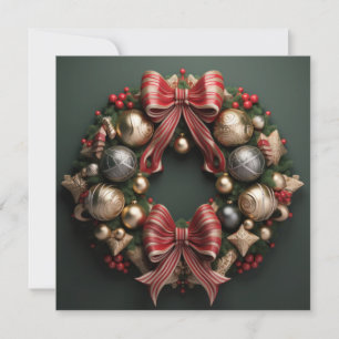 Carte de couronne de Noël Joyeux 3D