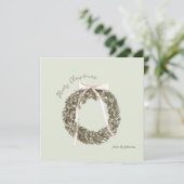 Carte de couronne de Noël rose et vert (Debout devant)