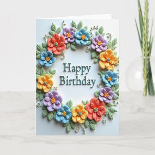 Carte de couronne florale douce