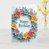 Carte de couronne florale douce (Fleur jaune)