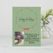 Carte de couronne Joyeuses Vacances (Debout devant)